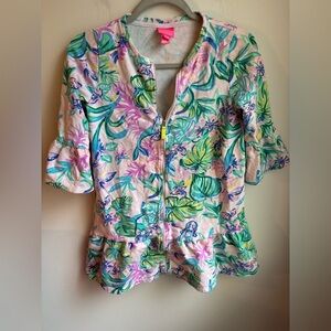 Lily Pulitzer girls swim cover up with ruffle size xl 14-16